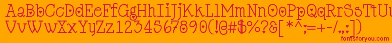 フォントCupiddelocke – オレンジの背景に赤い文字