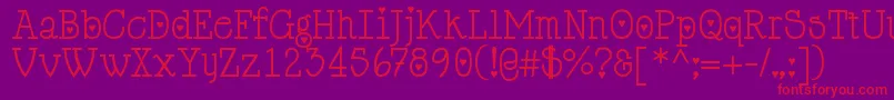 Cupiddelocke-fontti – punaiset fontit violetilla taustalla