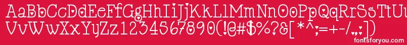 フォントCupiddelocke – 赤い背景に白い文字