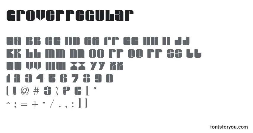 Fuente GroverRegular - alfabeto, números, caracteres especiales