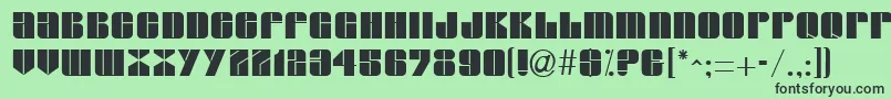 Czcionka GroverRegular – czarne czcionki na zielonym tle