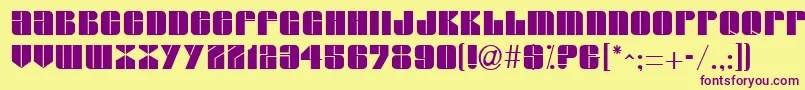 GroverRegular-fontti – violetit fontit keltaisella taustalla
