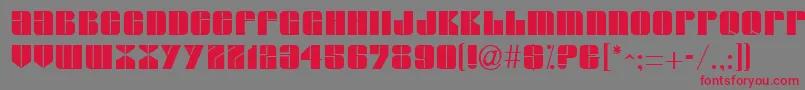 GroverRegular-Schriftart – Rote Schriften auf grauem Hintergrund