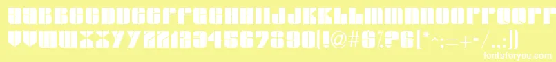 GroverRegular-fontti – valkoiset fontit keltaisella taustalla