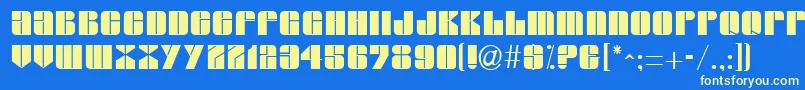 GroverRegular-fontti – keltaiset fontit sinisellä taustalla