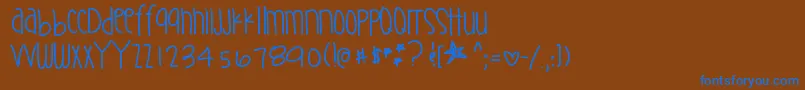 Supernaturalthing Font – Blue Fonts on Brown Background