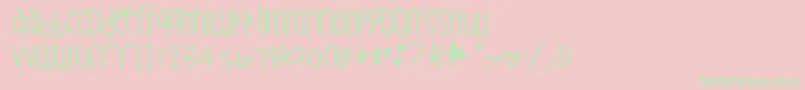 Supernaturalthing Font – Green Fonts on Pink Background