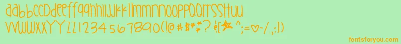 Supernaturalthing Font – Orange Fonts on Green Background