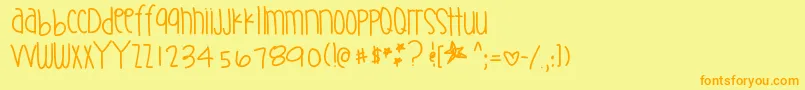 Supernaturalthing Font – Orange Fonts on Yellow Background