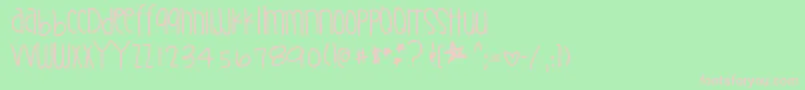 Supernaturalthing-Schriftart – Rosa Schriften auf grünem Hintergrund