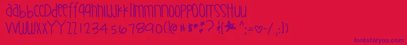 Шрифт Supernaturalthing – фиолетовые шрифты на красном фоне