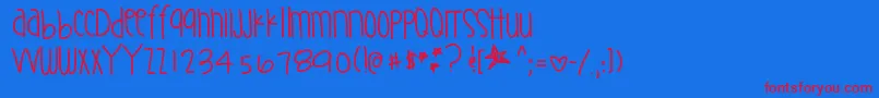 Supernaturalthing Font – Red Fonts on Blue Background