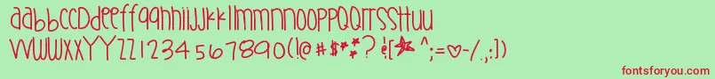 Supernaturalthing Font – Red Fonts on Green Background