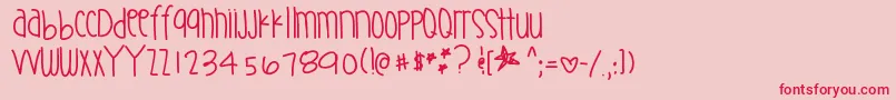 Supernaturalthing Font – Red Fonts on Pink Background
