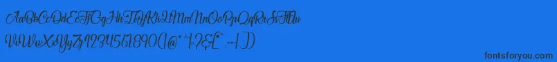 Шрифт JardinDesBermudes – чёрные шрифты на синем фоне