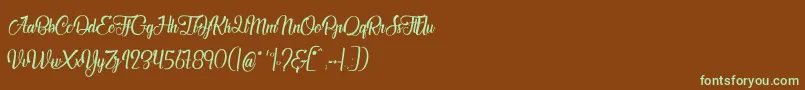 JardinDesBermudes Font – Green Fonts on Brown Background