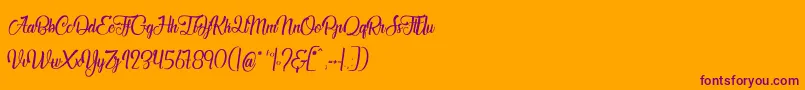 JardinDesBermudes Font – Purple Fonts on Orange Background