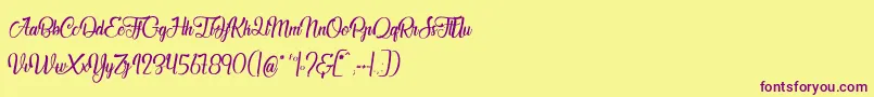 JardinDesBermudes Font – Purple Fonts on Yellow Background