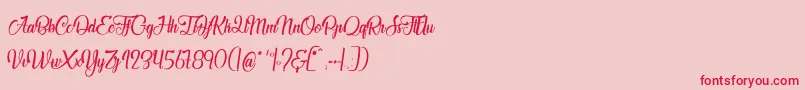 JardinDesBermudes Font – Red Fonts on Pink Background
