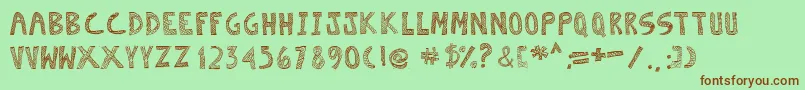 Escaned Font – Brown Fonts on Green Background