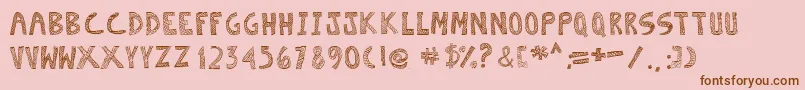 Escaned Font – Brown Fonts on Pink Background