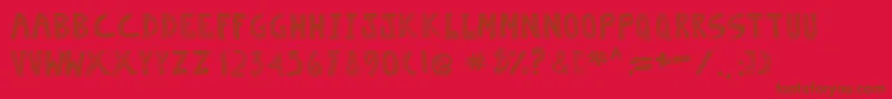 Escaned Font – Brown Fonts on Red Background
