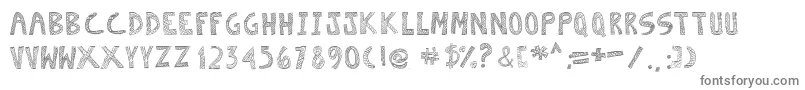 Escaned-fontti – harmaat kirjasimet valkoisella taustalla