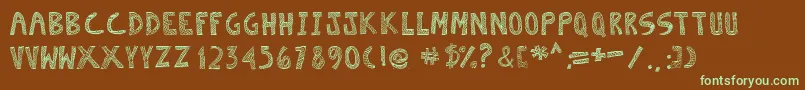 Escaned Font – Green Fonts on Brown Background