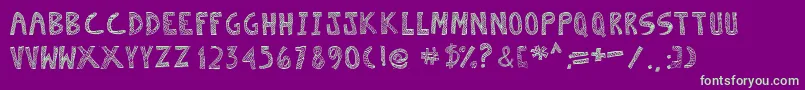 Escaned Font – Green Fonts on Purple Background