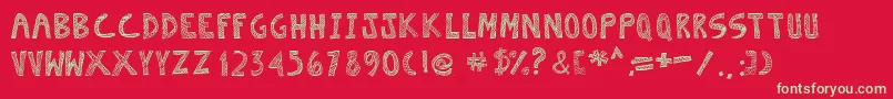Escaned Font – Green Fonts on Red Background