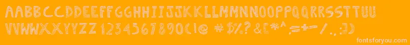 Escaned Font – Pink Fonts on Orange Background