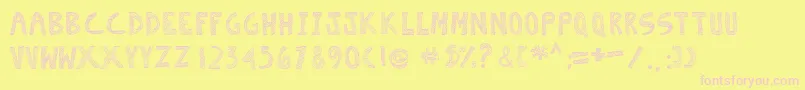 Escaned-fontti – vaaleanpunaiset fontit keltaisella taustalla