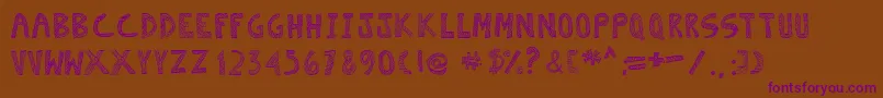 Escaned Font – Purple Fonts on Brown Background