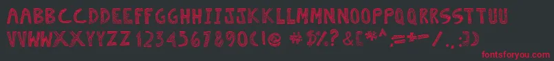 Escaned Font – Red Fonts on Black Background