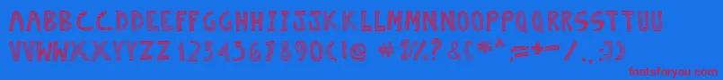 フォントEscaned – 赤い文字の青い背景