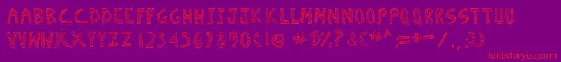 Escaned Font – Red Fonts on Purple Background