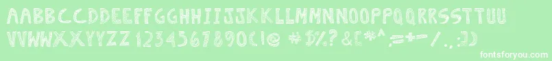 フォントEscaned – 緑の背景に白い文字
