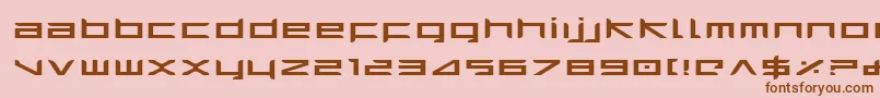 HarrierExpanded-Schriftart – Braune Schriften auf rosa Hintergrund