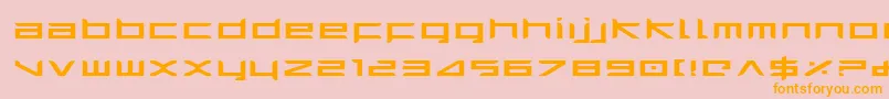 フォントHarrierExpanded – オレンジの文字がピンクの背景にあります。