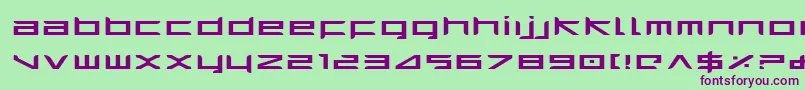 HarrierExpanded-Schriftart – Violette Schriften auf grünem Hintergrund