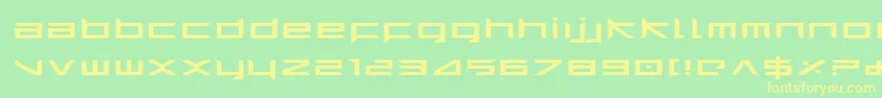 HarrierExpanded-Schriftart – Gelbe Schriften auf grünem Hintergrund