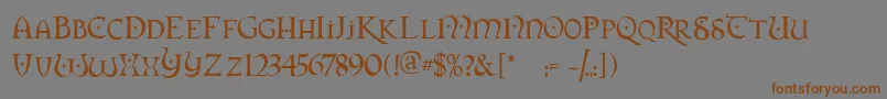 Orpheus-Schriftart – Braune Schriften auf grauem Hintergrund