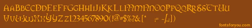 Orpheus Font – Orange Fonts on Brown Background