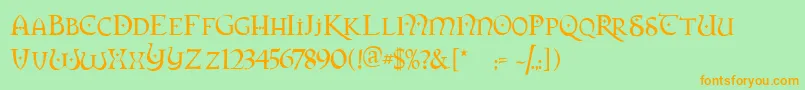 Orpheus Font – Orange Fonts on Green Background