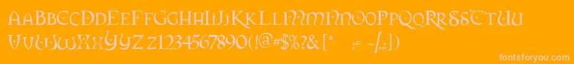 Weitere Informationen zur Orpheus-Schriftart Orpheus-Schriftart – Rosa Schriften auf orangefarbenem Hintergrund