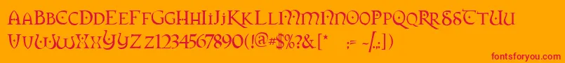 Orpheus Font – Red Fonts on Orange Background
