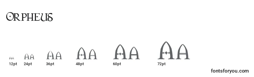 Размеры шрифта Orpheus