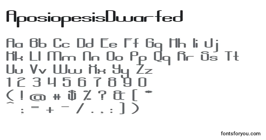 Czcionka AposiopesisDwarfed (98647) – alfabet, cyfry, specjalne znaki