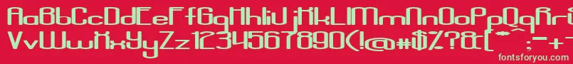 フォントAposiopesisDwarfed – 赤い背景に緑の文字