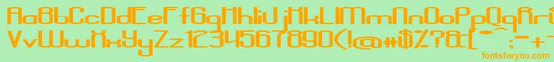 AposiopesisDwarfed Font – Orange Fonts on Green Background